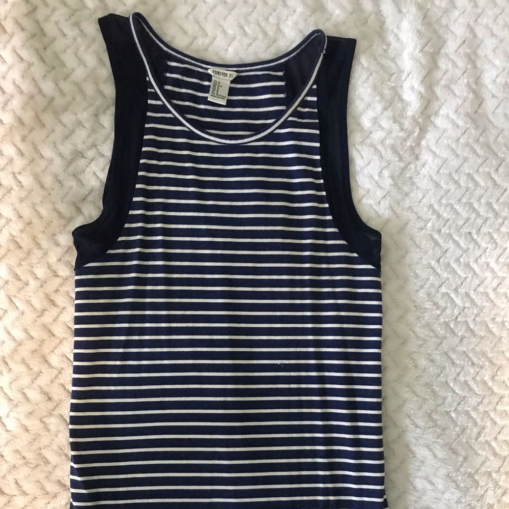 Blue striped maxi dress